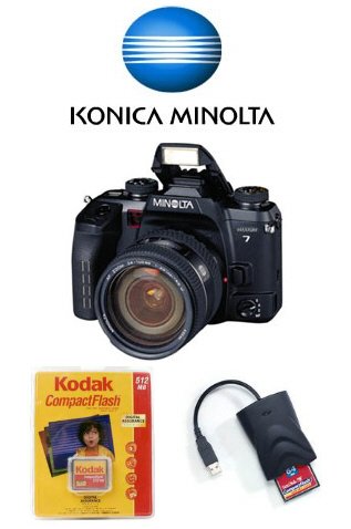 Minolta Maxxum 7 with Konica Minolta 18-70 f3.5-5.6 D Maxxum Digital Zoom Lens and More