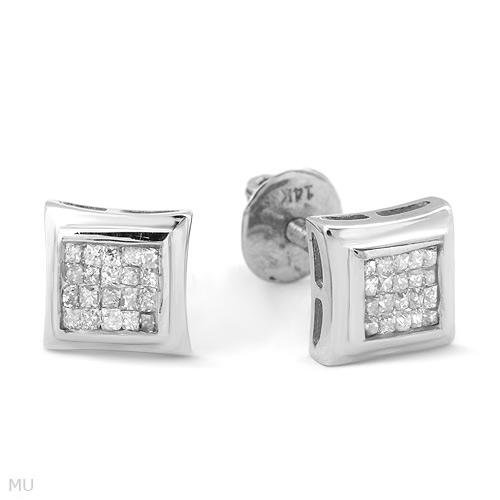 Eye Catching .30ctw Princess Cut Diamond Earrings