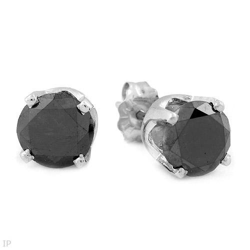 2.15 ctw Black Diamond Stud Earrings