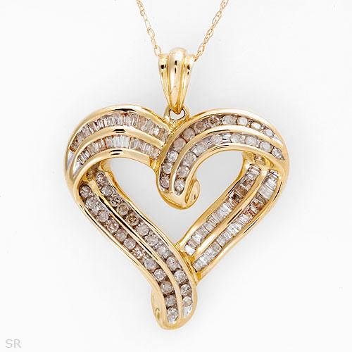 1.00 C Diamond Heart Shaped Necklace