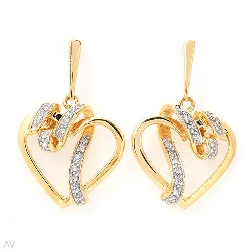 Majestic Heart Shaped Earrings With Diamonds