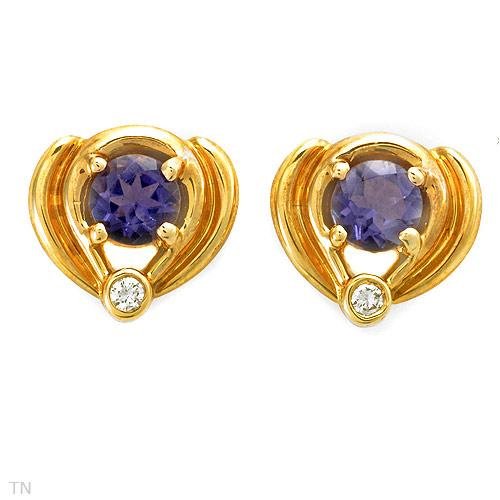 Magnificent White Diamond & Iolate Earrings