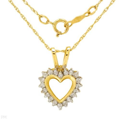 Necklace w/ Heart Shaped Diamond Pendant .20ctw