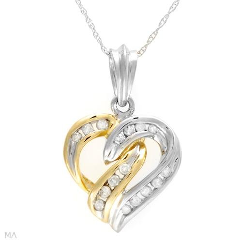 .25 ctw Gold Necklace Pendant w/ Natural Diamonds