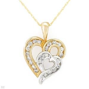 .50 ctw Stylish Heart Shaped Diamond Necklace Pendant