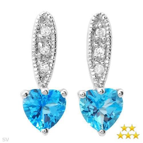 .75 ctw Lorenzo Heart Shaped Diamond & Topaz Earrings