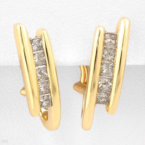 Princess Cut Diamond Earrings .75ctw Great Sparkle