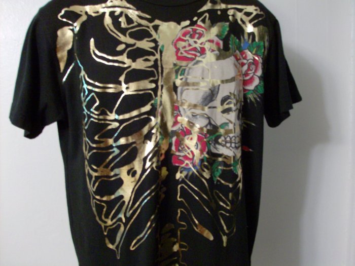 NWT Rare Authentic Ed Hardy Skull and Roses Shirt Sz M