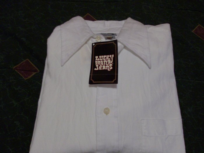 NWT Lucky Brand White Dress Shirt Size L New