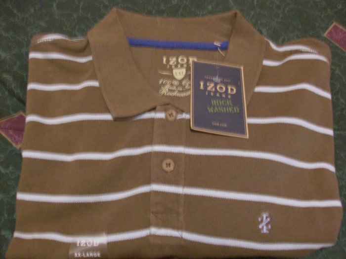 NWT IZOD Brown Golf Polo Rock Shirt Size 2X XXL New