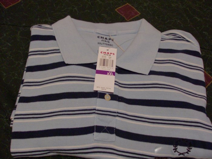 NWT Chaps Blue Golf Polo Shirt Size 2X Ralph Lauren XX