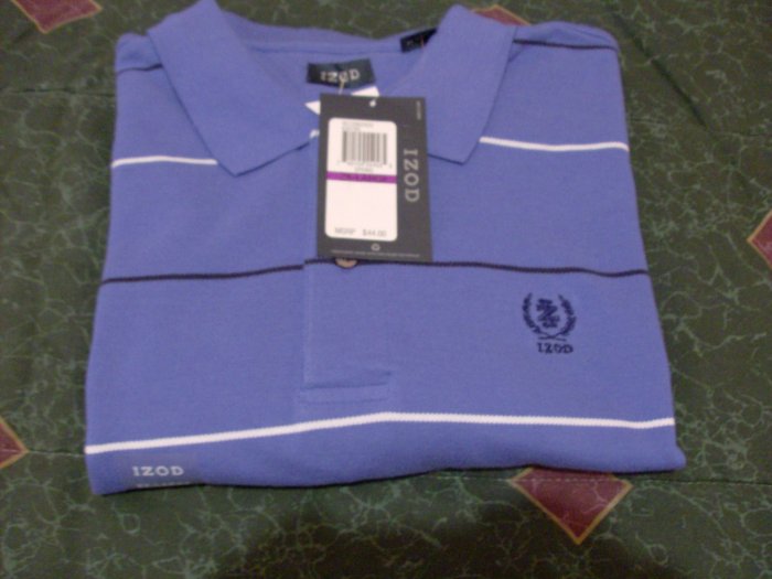 NWT Blue Stripped Izod Polo Shirt Sz 2X, XX New