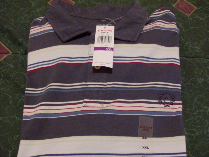 NWT Chaps Golf Polo Stripped Shirt Sz 2X Ralph Lauren