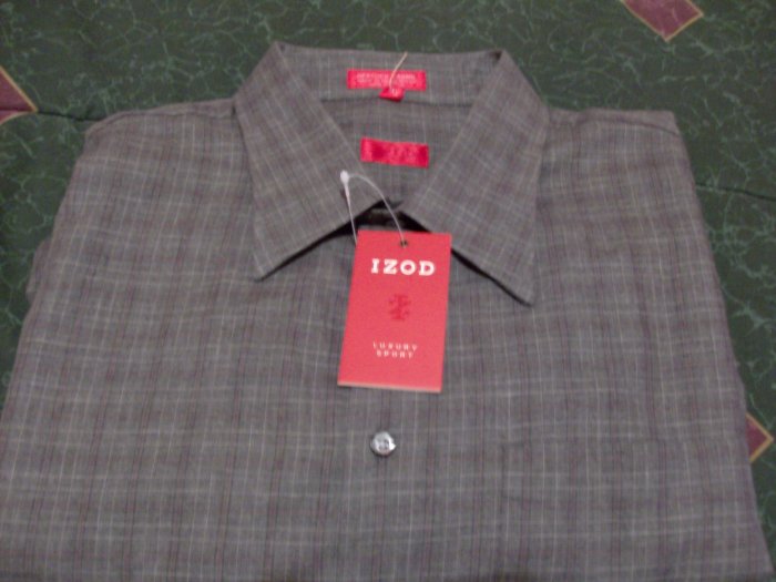 NWT Izod Gray Striped Dress Shirt Size 2X, XX New