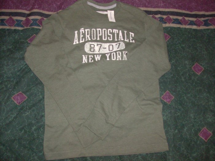 NWT Men's Aeropostale Olive Long Sleeve Shirt Sz. M