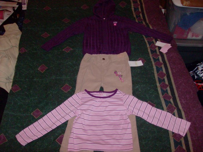 NWT Adorable IZOD Pants Shirt and Hoodie Sweater Set