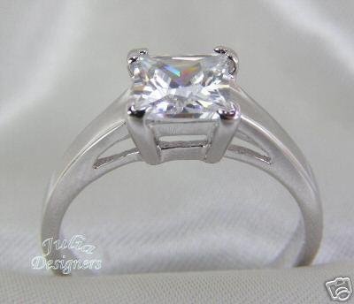 Princess Cut 2.48 ctw Cubic Zirconia Engagement Ring Size 8