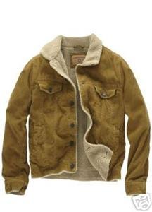 New Mens AEROPOSTALE Sherpa-Lined Corduroy Jacket Coat ~ MEDIUM ~