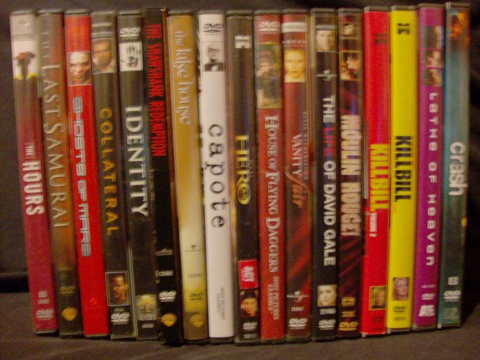 Lot of 18 DVDs (Kill Bill, Moulin Rouge, Crash, Capote, Collateral etc)