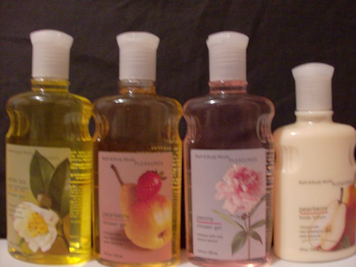 Bath and Body Works Shower Gels and Lotion White Tea and Ginger, Peony, Pearberry