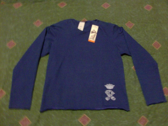 Rufskin Super Low Cut Navy Blue Royce Muscle Long Sleeve Shirt Size Small