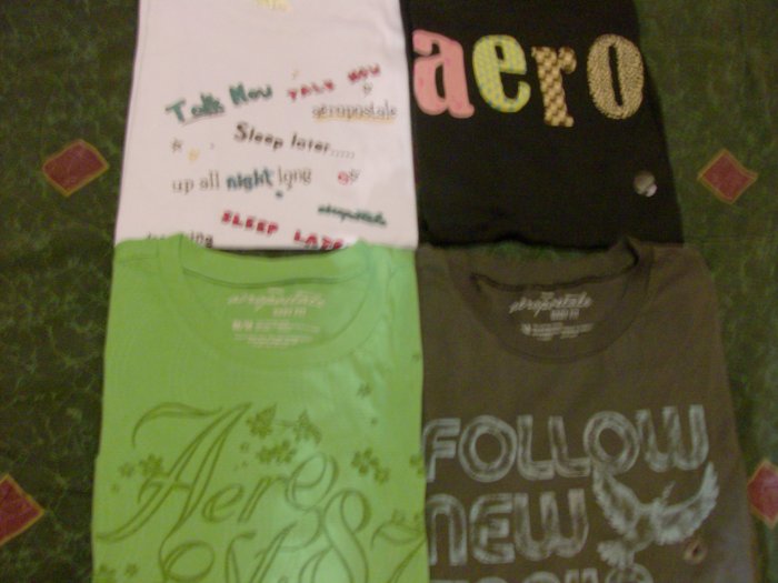 4 Aeropostale Womens Baby Fit Tees