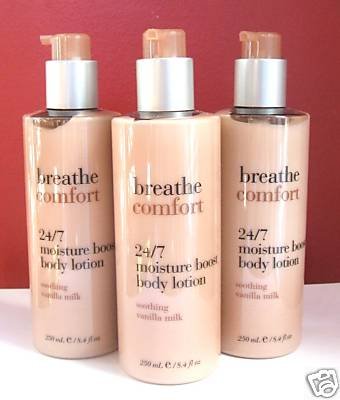 3 Bath & Body Works Breathe Comfort Vanilla Milk Lotion