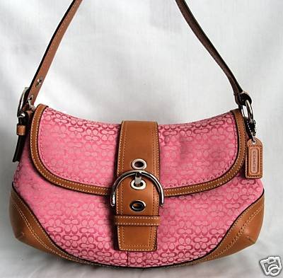 NWT Authentic COACH Pink Soho Minisig Flap Handbag