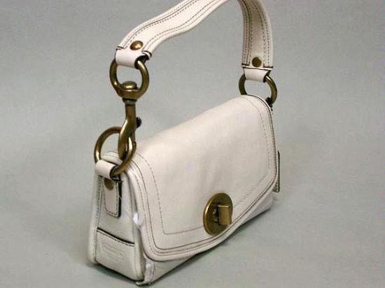 NWT Authentic COACH White Leather Legacy Flap Handbag