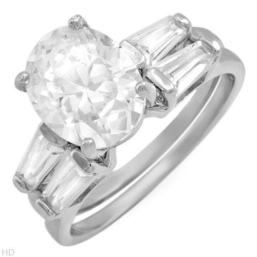 6.60 ctw Cubic Zirconia Unique Engagement Ring Set Size 8