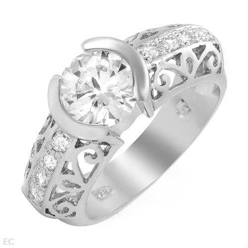 2.45 ctw Cubic Zirconia Round Plus Engagement Ring Size 5