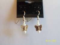 Little Girls Gold Butterfly Dangle Earrings