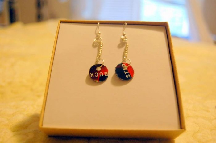 Upcycled Simple dangle earrings (OoAK)