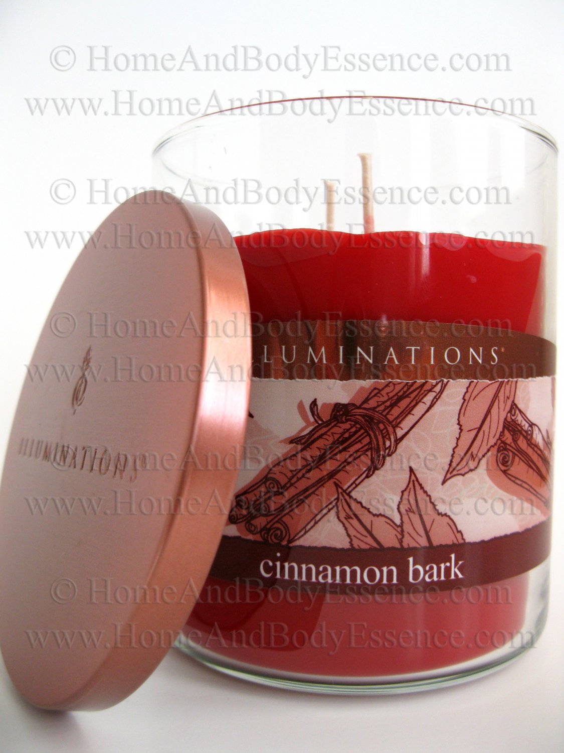 Illuminations Cinnamon Bark Scented Candle 17 oz Fragranced Jar 2 Wicks Tumbler Soy Twin Light
