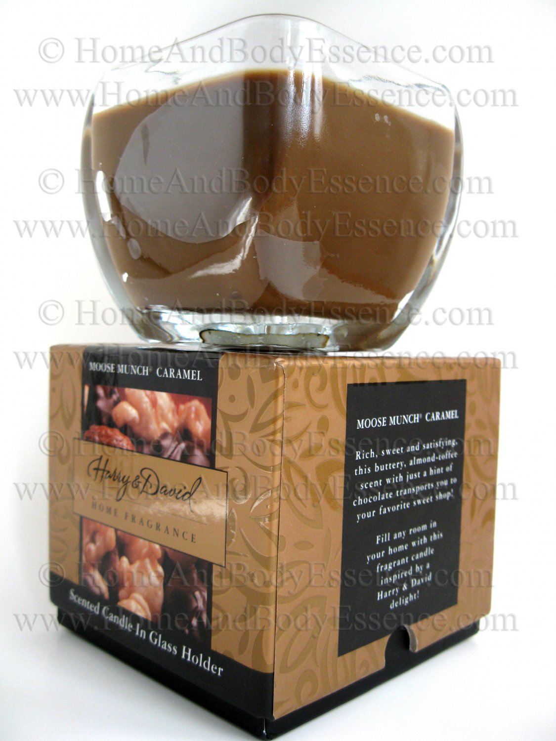 Harry & David Moose Munch Caramel Scented Candle Fragranced Filled Jar Home Fragrance Decor 8 oz