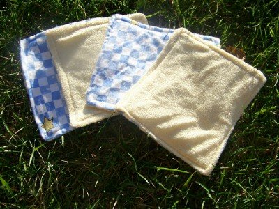 Set of 4 Angel Bottom's Boutique Cloth Baby Wipes/ Wash Clothes