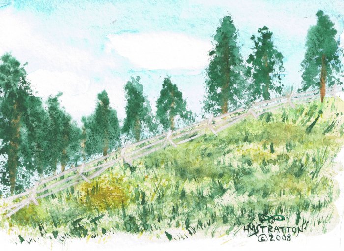 005 PRINT - Rail Fence Near Tie Hack Reservoir (Original not available)
