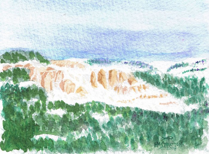 009 PRINT - Snowy Big Horn Cliffs (Original not available)