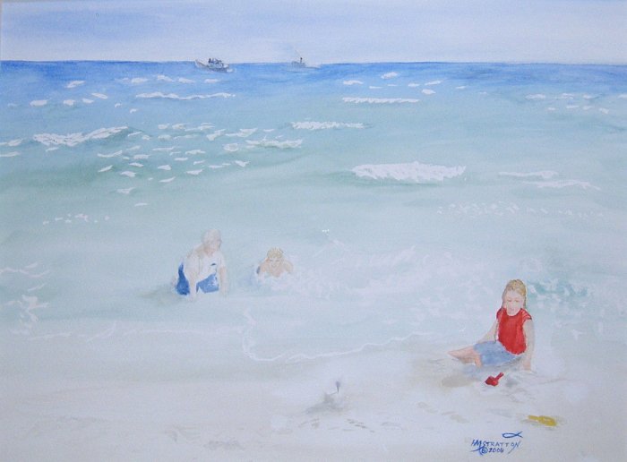 047 Playing in the Gulf of Mexico - SOLD