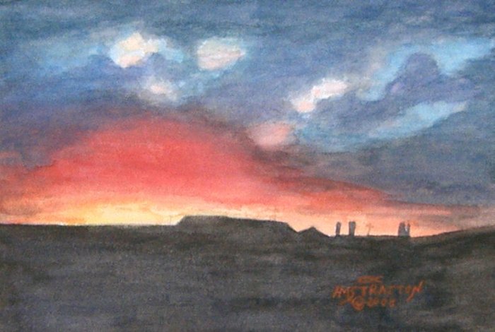 060 Stormy Sunset, framed