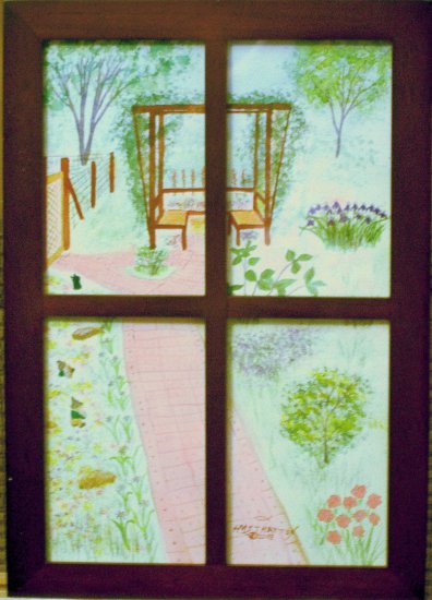 064 View from the Window, shadowbox frame