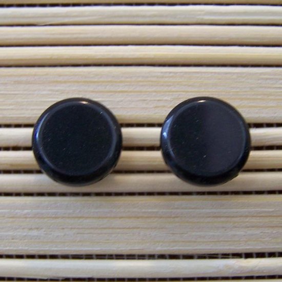 plain black stud earrings