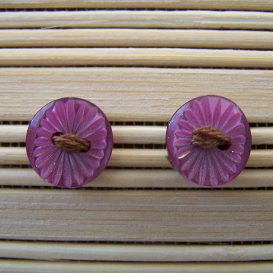 amethyst button stud earrings