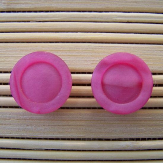 pink circles stud earrings
