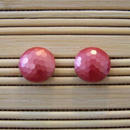 rose faceted stud earrings