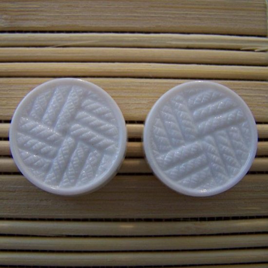big white woven stud earrings