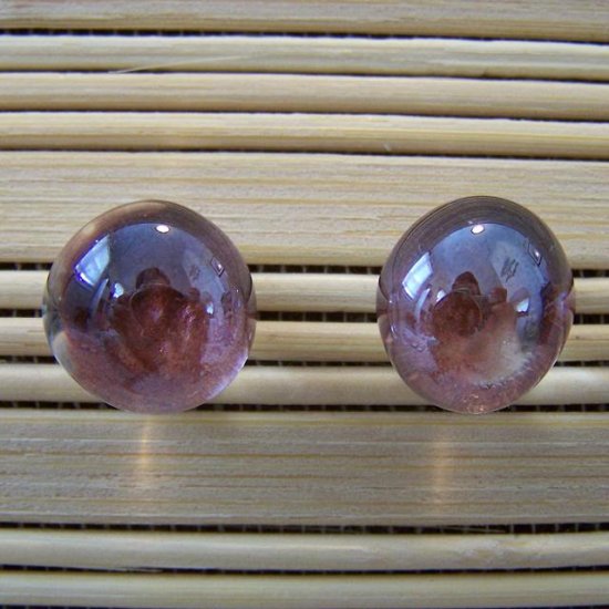 glass with chocolate brown stud earrings