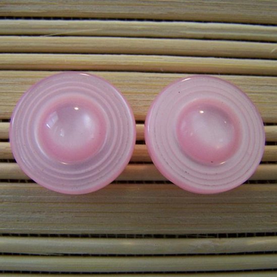 light pink big circle stud earrings