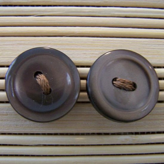 brown plain button stud earrings