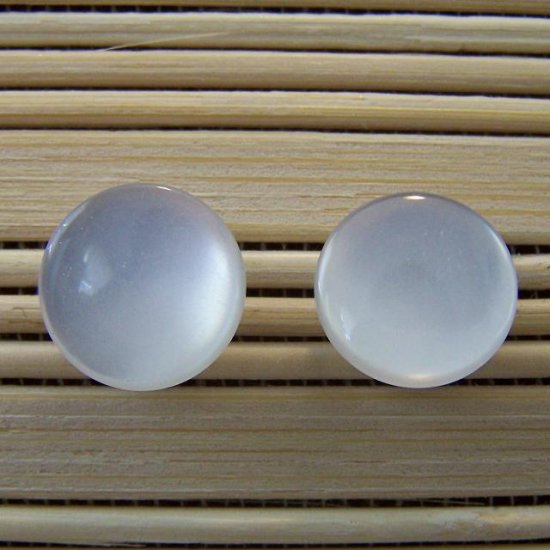 white plain stud earrings